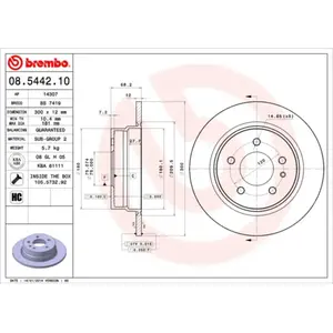 Jeu de 2 disques de frein BREMBO 08.5442.10 - Réf. 1394395 pas cher