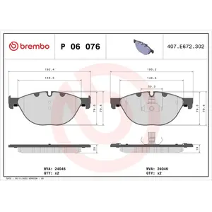 Comparateur de prix : Brembo Jeu de 4 plaquettes de frein, Essieu avant, par ex. pour BMW, Alpina