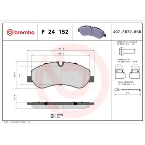 Kit de plaquettes de frein, frein à disque P 24 152 Brembo P24152 pas cher
