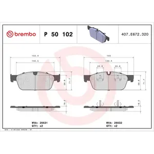 Comparateur de prix : Brembo Jeu de 4 plaquettes de frein, Essieu avant, par ex. pour Mercedes-Benz