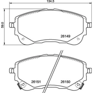 Kit de plaquettes de frein, frein à disque P 83 177 Brembo P83177 pas cher