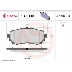 Kit de plaquettes de frein, frein à disque P 49 048 Brembo P49048 pas cher