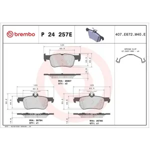 BREMBO Plaquettes de frein X4 pour FORD USA: Mustang (Ref: P 24 257E) pas cher
