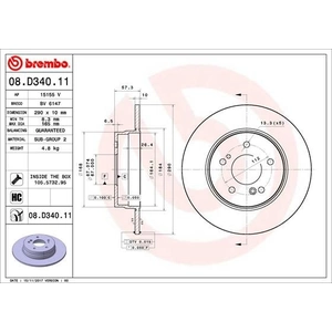 Jeu de 2 disques de frein vernis BREMBO 08.D340.11 - Réf. 1393311 pas cher