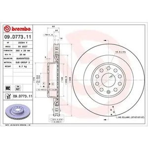 Comparateur de prix : BREMBO Disques de frein pour TESLA: Model X, Model S (Ref: 09.D773.11)