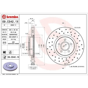 BREMBO XTRA LINE, poinçonné/ventil, Essieu avant, par ex. pour Ford pas cher
