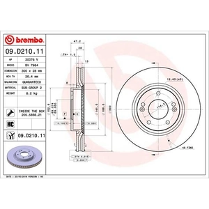 Jeu de 2 disques de frein vernis BREMBO 09.D210.11 - Réf. 1393845 pas cher