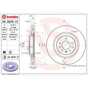 BREMBO Disques de frein pour OPEL: Corsa (Ref: 09.8649.51)