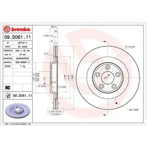 Jeu de 2 disques de frein vernis BREMBO 09.D061.11 - Réf. 1393839 pas cher