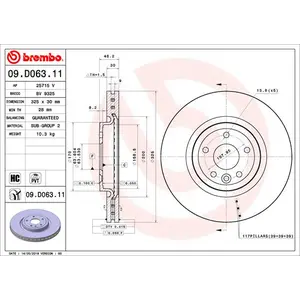BREMBO Disques de frein pour JAGUAR: XF, XE (Ref: 09.D063.11) pas cher