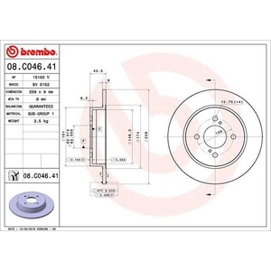 Jeu de 2 disques de frein vernis BREMBO 08.C046.41 - Réf. 1393259 pas cher