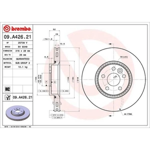 Disque de frein COATED DISC LINE 09.A426.21 Brembo 09.A426.21 pas cher