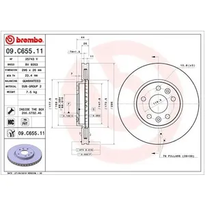 Jeu de 2 disques de frein vernis BREMBO 09.C655.11 - Réf. 1393810 pas cher
