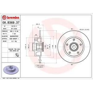 BREMBO Disques de frein pour RENAULT: Mégane (Ref: 08.B369.37)