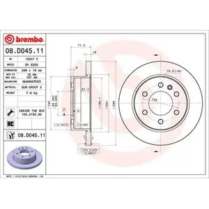 BREMBO Disques de frein pour MERCEDES-BENZ: Sprinter (Ref: 08.D045.11) pas cher