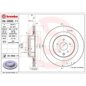 Disque de frein COATED DISC LINE 09.D690.11 Brembo 09.D690.11 pas cher