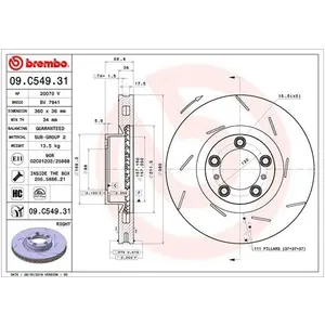 Comparateur de prix : Disque de frein COATED DISC LINE 09.C549.31 Brembo 09.C549.31