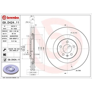 Disque de frein COATED DISC LINE 09.D424.11 Brembo 09.D424.11 pas cher