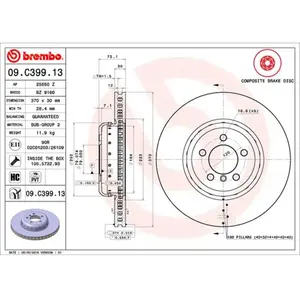 Comparateur de prix : BREMBO Disques de frein pour BMW: Série 3, Série 4 (Ref: 09.C399.13)