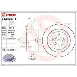 Jeu de 2 disques de frein vernis BREMBO 08.B529.11 - Réf. 1393247 pas cher