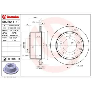 BREMBO Disques de frein pour TOYOTA: Land Cruiser (Ref: 09.B644.11) pas cher