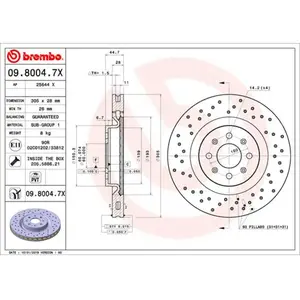 BREMBO Disques de frein pour ABARTH: Grande Punto (Ref: 09.8004.7X)