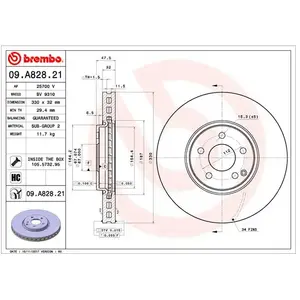 BREMBO Disques de frein pour MERCEDES-BENZ: Classe E (Ref: 09.A828.21) pas cher