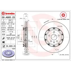Comparateur de prix : Disque de frein TWO-PIECE FLOATING DISCS LINE 09A66523 Brembo 09A66523