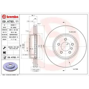1 Disque De Frein Brembo Vernis Uv 09.a785.11 pas cher