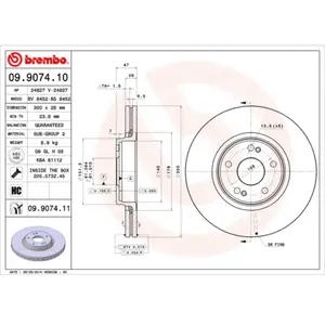 BREMBO Disques de frein pour RENAULT: Laguna (Ref: 09.9074.11) pas cher