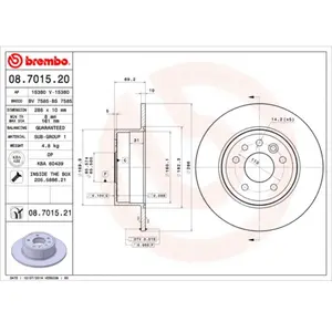 Jeu de 2 disques de frein vernis BREMBO 08.7015.21 - Réf. 08.7015.21 pas cher