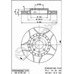 Jeu de 2 disques de frein Max BREMBO 09.5148.76 - Réf. 09.5148.76 pas cher