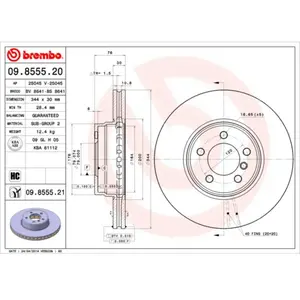 BREMBO Disques de frein pour LAND ROVER: Range Rover (Ref: 09.8555.21) pas cher