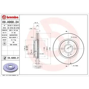 BREMBO Disques de frein pour FORD: Fiesta, Ka (Ref: 09.A968.24) pas cher