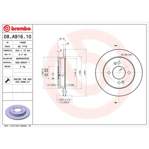 Jeu de 2 disques de frein BREMBO 08.A916.10 - Réf. 1393234 pas cher