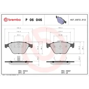 BREMBO Plaquettes de frein X4 pour BMW: M3, Série 1 (Ref: P 06 046) pas cher
