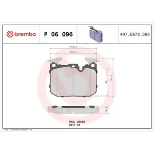 Comparateur de prix : Kit de plaquettes de frein, frein à disque BREMBO XTRA LINE P 06 096X P06096X