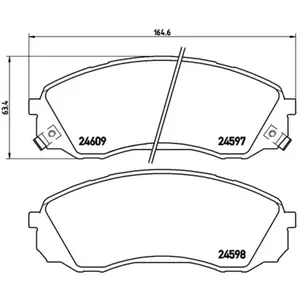 Brembo Jeu de 4 plaquettes de frein, Essieu avant, par ex. pour KIA, Hyundai pas cher
