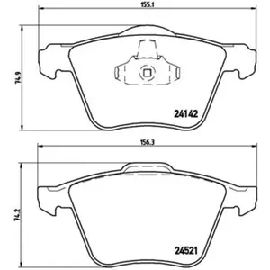 Brembo Jeu de 4 plaquettes de frein, Essieu avant, par ex. pour Ford, Volvo pas cher