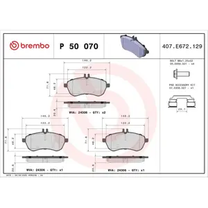 Brembo P50070 Plaquettes de Frein Avant pas cher