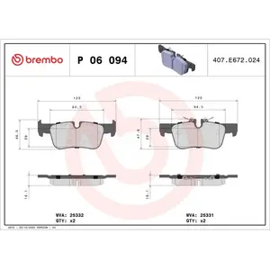 Comparateur de prix : Brembo Jeu de 4 plaquettes de frein, Essieu arrière, par ex. pour BMW, Mini