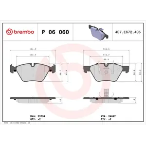Kit de plaquettes de frein, frein à disque P 06 060 Brembo P06060 pas cher