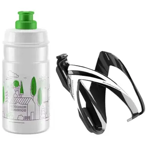 Kit porte-bidon Elite CEO et bidon Elite Jet 350 ml blanc vert noir pas cher