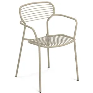 Emu - Fauteuil empilable Apero - Beige - Acier verni - Designer Martin... pas cher