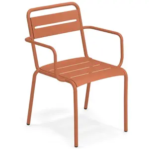 Emu - Fauteuil empilable Star - Rouge - Aluminium pas cher