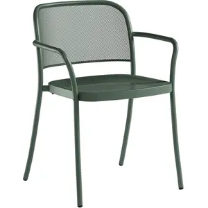 Emu - Fauteuil empilable Café - Vert - Résille d'acier - Designer Chri... pas cher