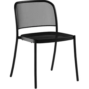 Emu - Chaise empilable Café - Noir - Résille d'acier - Designer Christ... pas cher