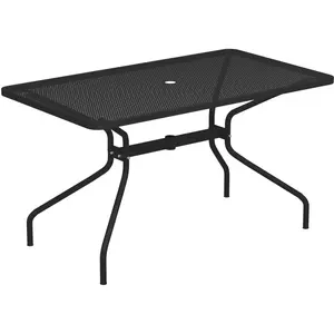 Emu - Table rectangulaire Cambi - Noir - Tôle perforée - Designer Aldo... pas cher