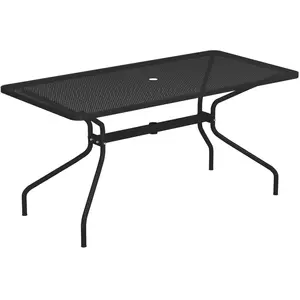 Emu - Table rectangulaire Cambi - Noir - Tôle perforée - Designer Aldo... pas cher