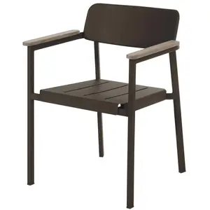Emu - Fauteuil empilable Shine - Marron - Teck - Designer Arik Levy pas cher